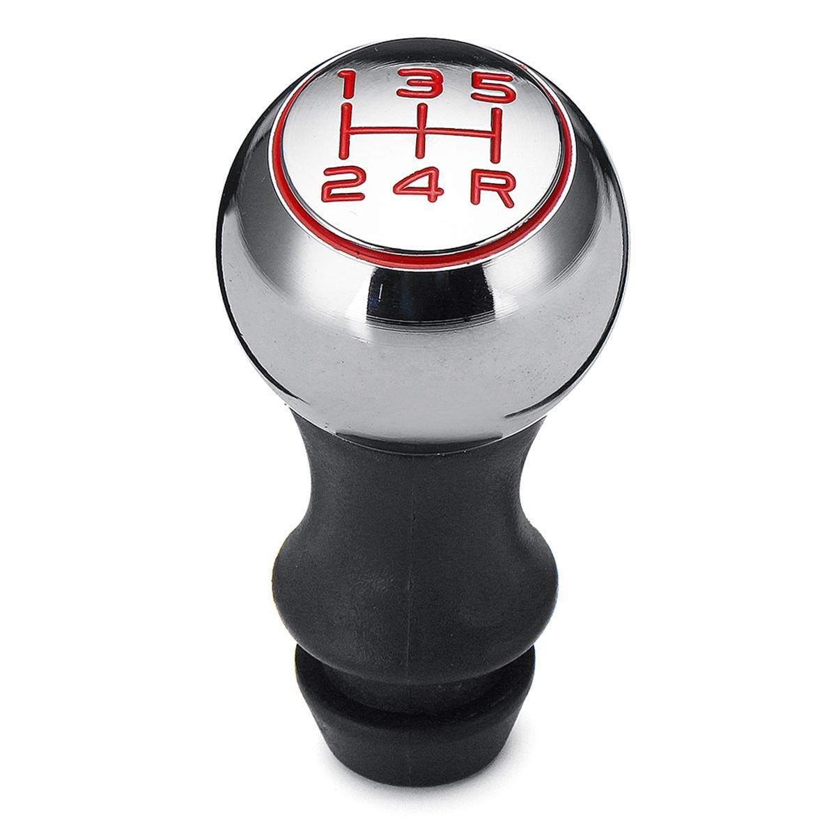 Schalthebel Knäufe,Schaltknopf Gear Shift Knob 5 Geschwindigkeit Auto MT Schaltknauf Hebel Schalthebel Griff Stock for Peugeot 206 306 406 106 107 207 307 407 301 308 2008 3008 C2 C3 C4(Red) von Crepundia