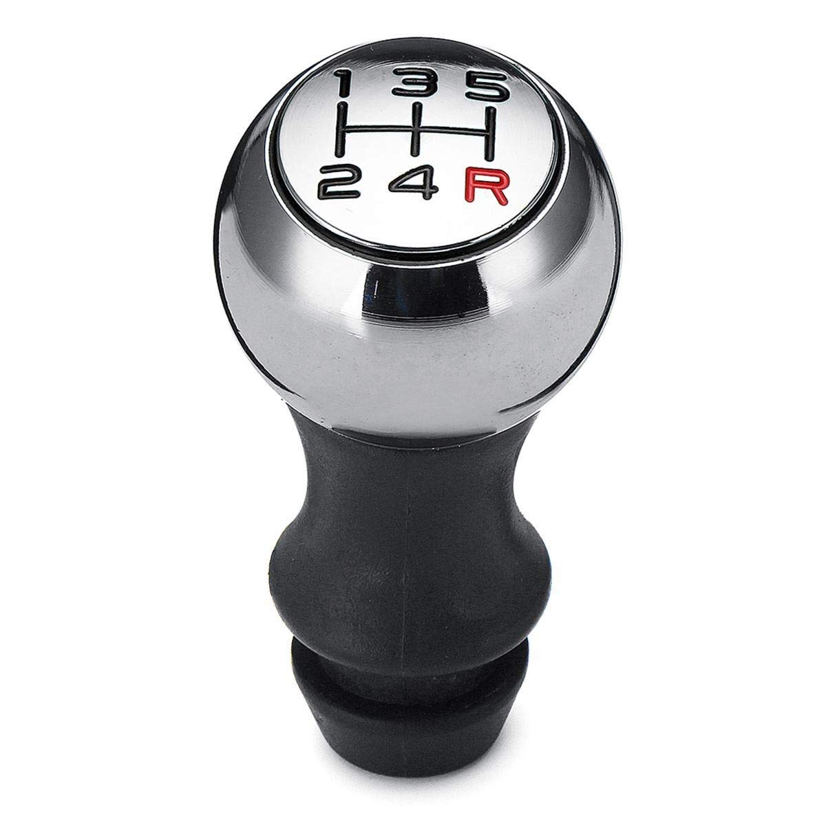 Schalthebel Knäufe,Schaltknopf Gear Shift Knob 5 Geschwindigkeit Auto MT Schaltknauf Hebel Schalthebel Griff Stock for Peugeot 206 306 406 106 107 207 307 407 301 308 2008 3008 C2 C3 C4(Red R) von Crepundia