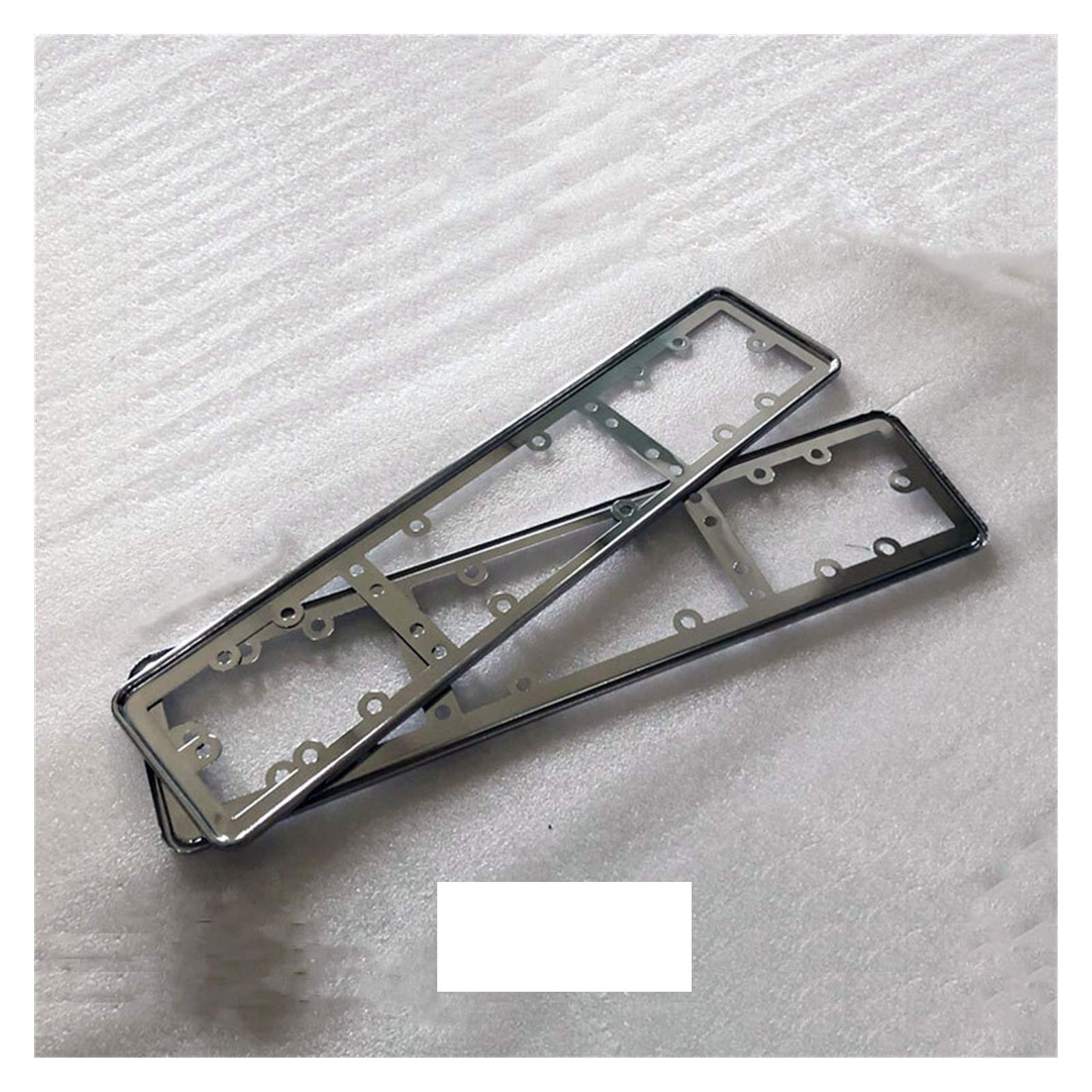 Universal Kennzeichenhalter Auto, 2 Stück Kennzeichen Frame Kennzeichen Halter Anzahl Platine Frame Edelstahl Kohlefaser und Kunststoff Autozubehör(Silver 2) von Crepundia