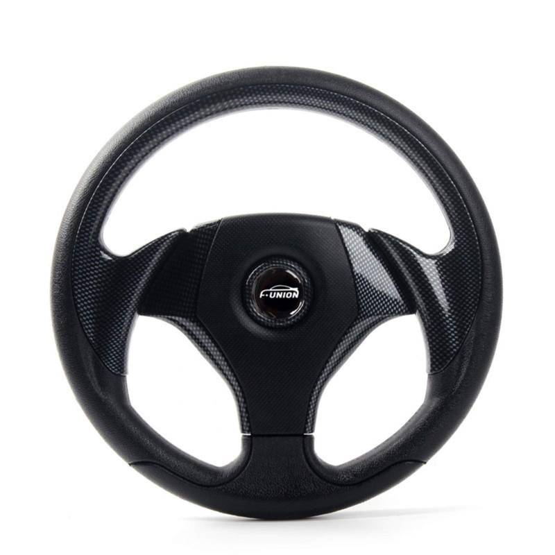 Universal Rennlenkrad,Drifting-Lenkrad, 13inch 330 MM PVC Driften Sport Racing Lenkrad Auto Universal-Flachplatten Lenkrad Autozubehör Innen(Carbon fiber) von Crepundia