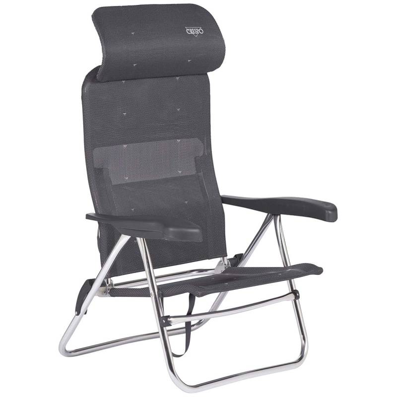Crespo Strandstuhl AL 205 Compact Camping Garten Liege Stuhl Klappstuhl Klappbar Dunkelgrau von Crespo