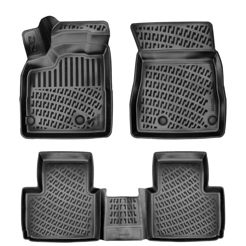 Croc Liner Fußmatten Vorne und Hinten Allwetter Custom Fit Bodenbelag Kompatibel mit Mitsubishi Outlander / 2022-2023 von Croc Liner
