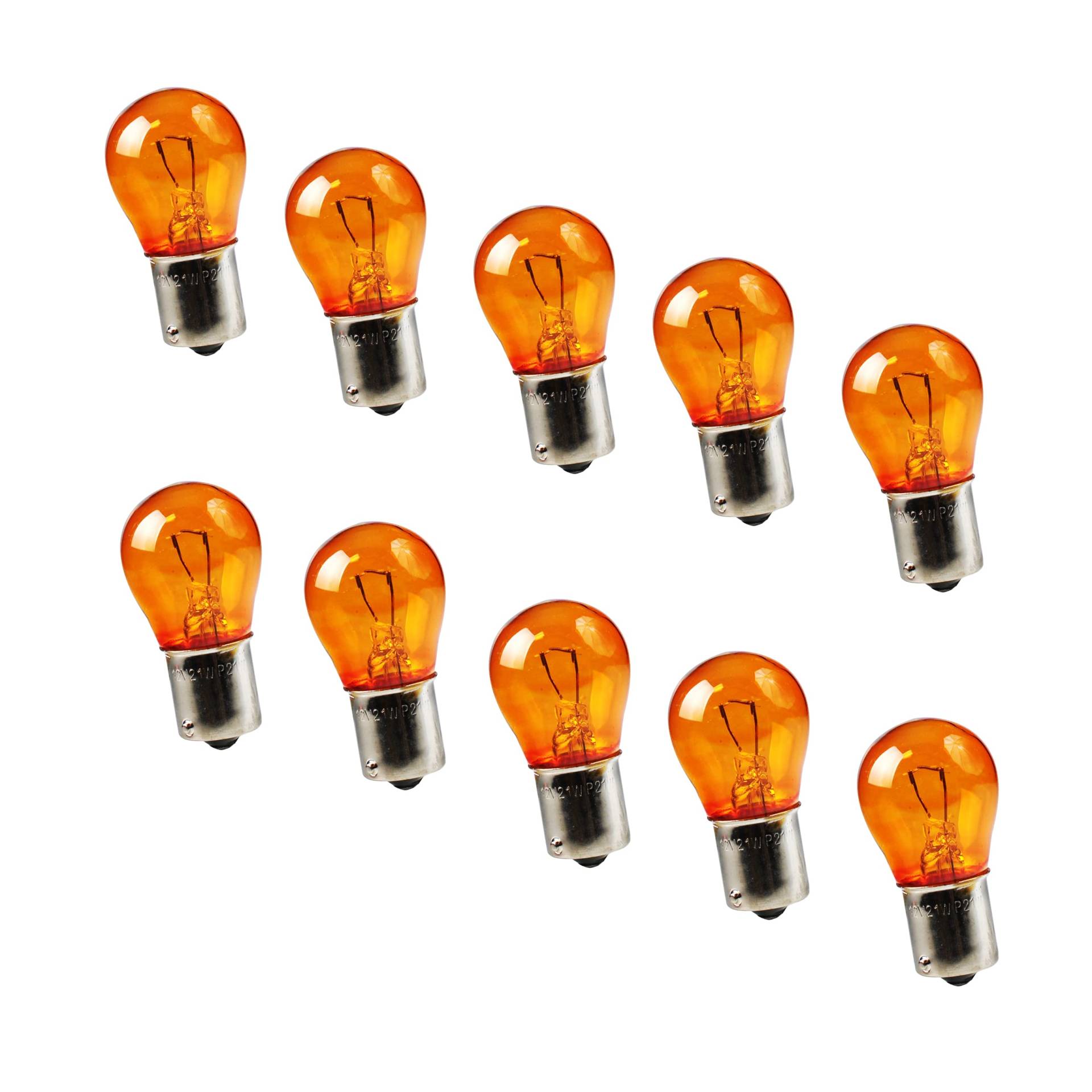 10 Stück Glühlampe Orange 12V 21W BA15s Blinkerlampe Kugellampe von Crono