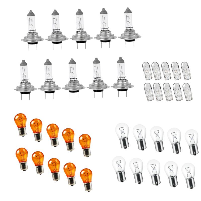 Crono Autolampen Set H7 40-teilig Halogenlampen Kfz Auto von Crono
