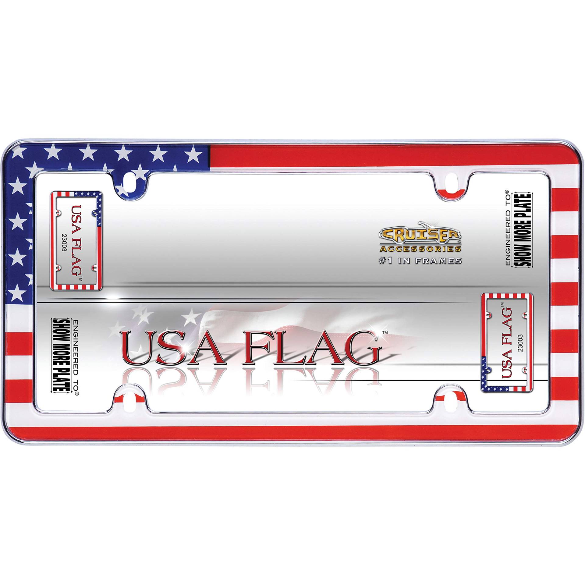 Cruiser Accessories Kennzeichenrahmen USA-Flagge Chrom 23003 von Cruiser Accessories