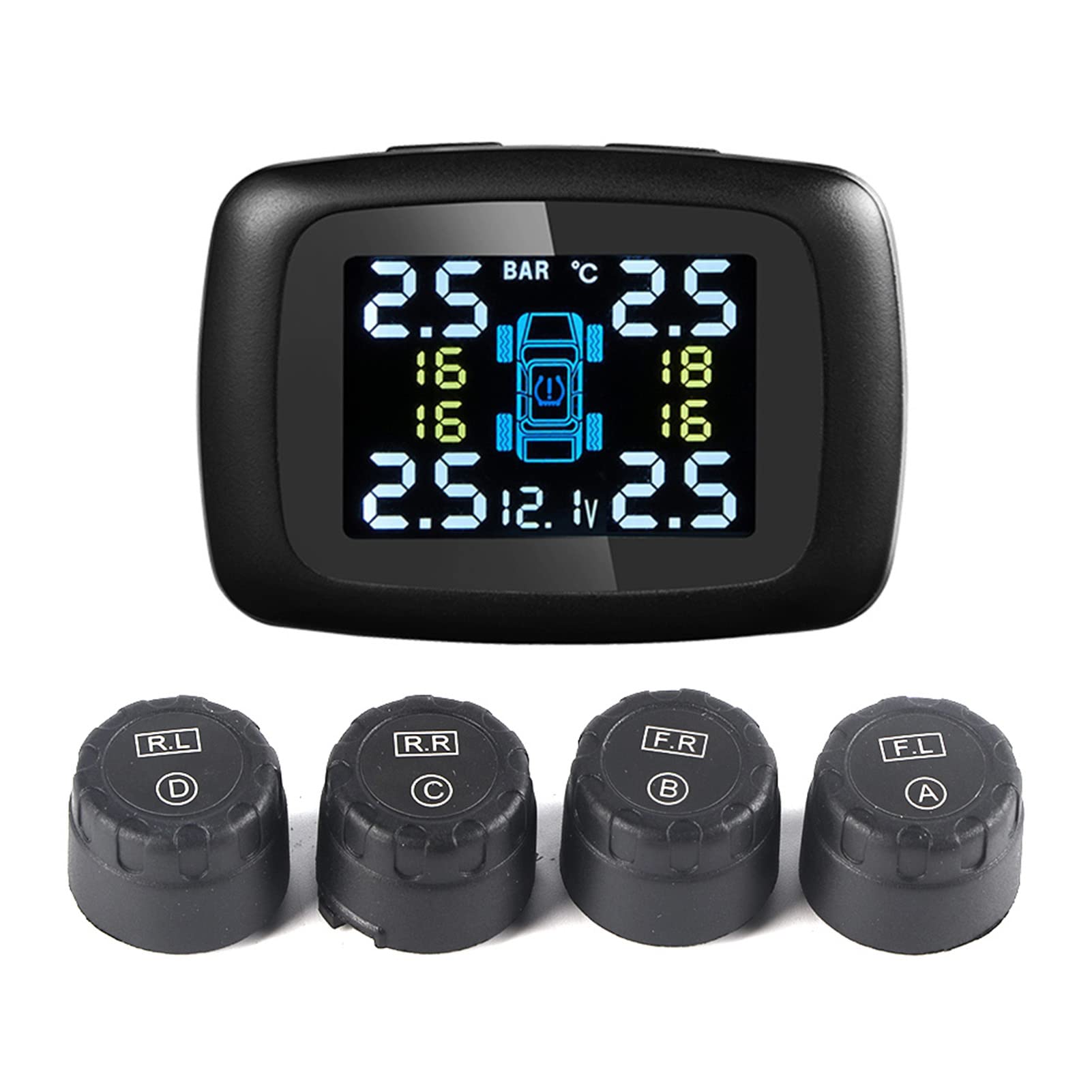 TPMS für Auto, 0-3,5 Bar, Zigarettenanzünder, Aufladung, Reifendrucküberwachung, Digital, für Wartung von Cryfokt