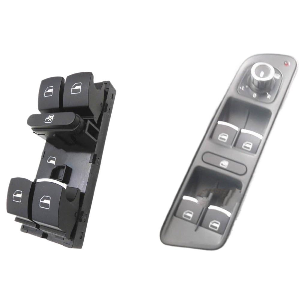 Auto Fensterheber Schalter 5ND959857 Power Fenster Master Switch Control Taste Für VW Für Jetta Für Tiguan Für Golf Für GTI Für Passat Für Sitz Fensterheber Schalter Taster(Chromea) von Cstearqp