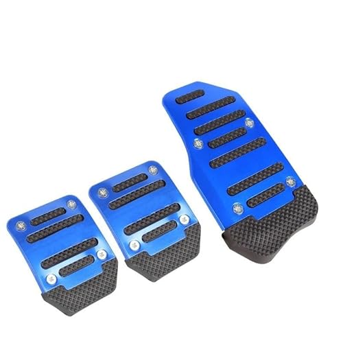 Auto-Pedale-Abdeckung 1 Set Mit 3 * Auto-Gaspedalen Aus Aluminiumlegierung, rutschfeste Auto-Pedal Oder Bremspedal, Manuelles Gaspedal Bremse Kupplungen Gaspedal Fußstütze(Blue) von Cstearqp