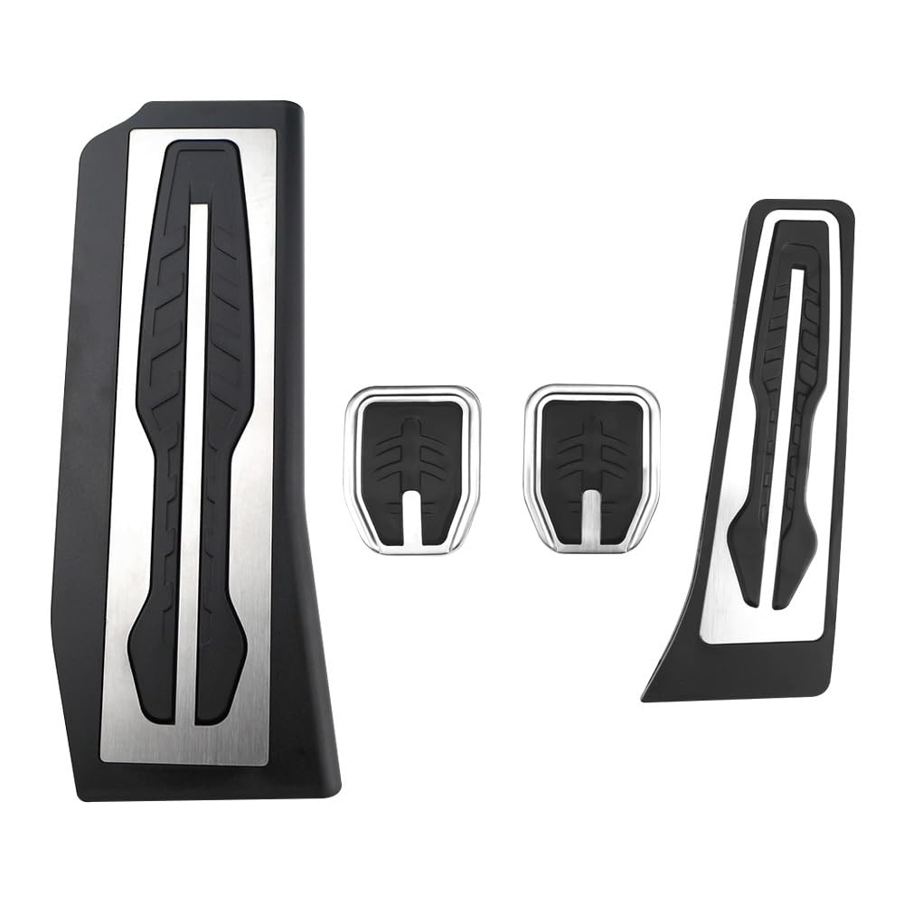 Auto-Pedale-Abdeckung LHD Für Für G30 Für G31 Für 5er 2017-2023 Edelstahlpedale Pedalabdeckung Fußstütze Bremsgasbeschleunigerpads Bremse Kupplungen Gaspedal Fußstütze(MT Rest a) von Cstearqp