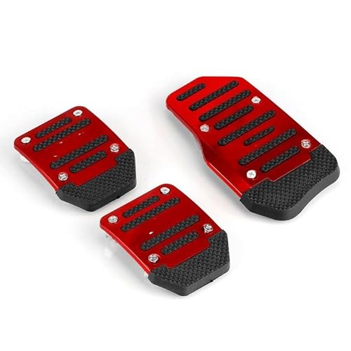 Auto-Pedale-Abdeckung Universal Sports Anti-Rutsch-Autopedal Handbuch Serie Kit Bremsbelagabdeckung 3 */Set Bremse Kupplungen Gaspedal Fußstütze(Red) von Cstearqp