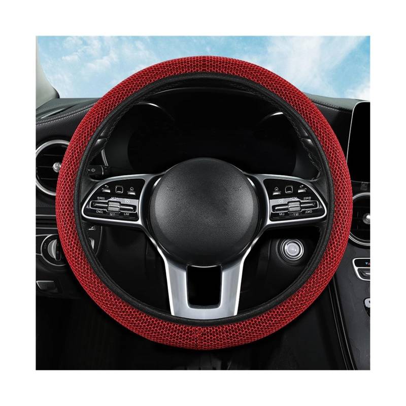 Lenkradbezug Mesh-Stoff-Auto-Lenkradbezug Ohne Innenring, Atmungsaktiv Und Bequem Lenkradabdeckung(Red) von Cstearqp