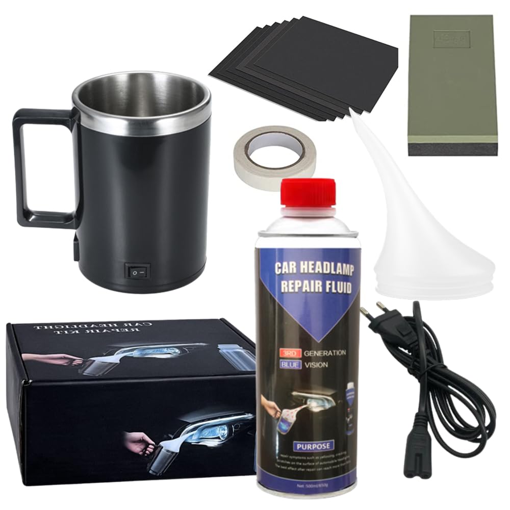 Ctopkatuo Scheinwerfer Bedampfen Set, Aceton Verdampfer Scheinwerfer Aufbereitung Set, 500ml ReparaturflüSsigkeit Scheinwerfer Reparatur Politur Set FüR BekäMpft Vergilbungen, Kratzer, UnschäRfen Ctopkatuo Scheinwerfer Bedampfen Set, Aceton Verdampfer Scheinwerfer Aufbereitung Set, 500ml ReparaturflüSsigkeit Scheinwerfer Reparatur Politur Set FüR BekäMpft Vergilbungen, Kratzer, UnschäRfen von Ctopkatuo