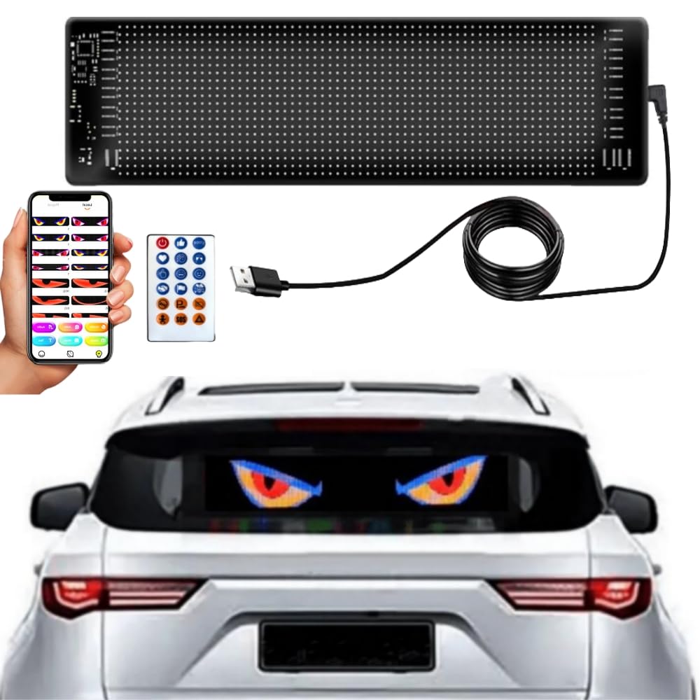 Ctopkatuo Teufelaugen-Licht Für Autos, Programmierbare Flexible LED-Augen Für Autoscheiben, Animiertes Leuchtendes Autoaugenlicht Für Die Windschutzscheibe Ctopkatuo Teufelaugen-Licht Für Autos, Programmierbare Flexible LED-Augen Für Autoscheiben, Animiertes Leuchtendes Autoaugenlicht Für Die Windschutzscheibe von Ctopkatuo
