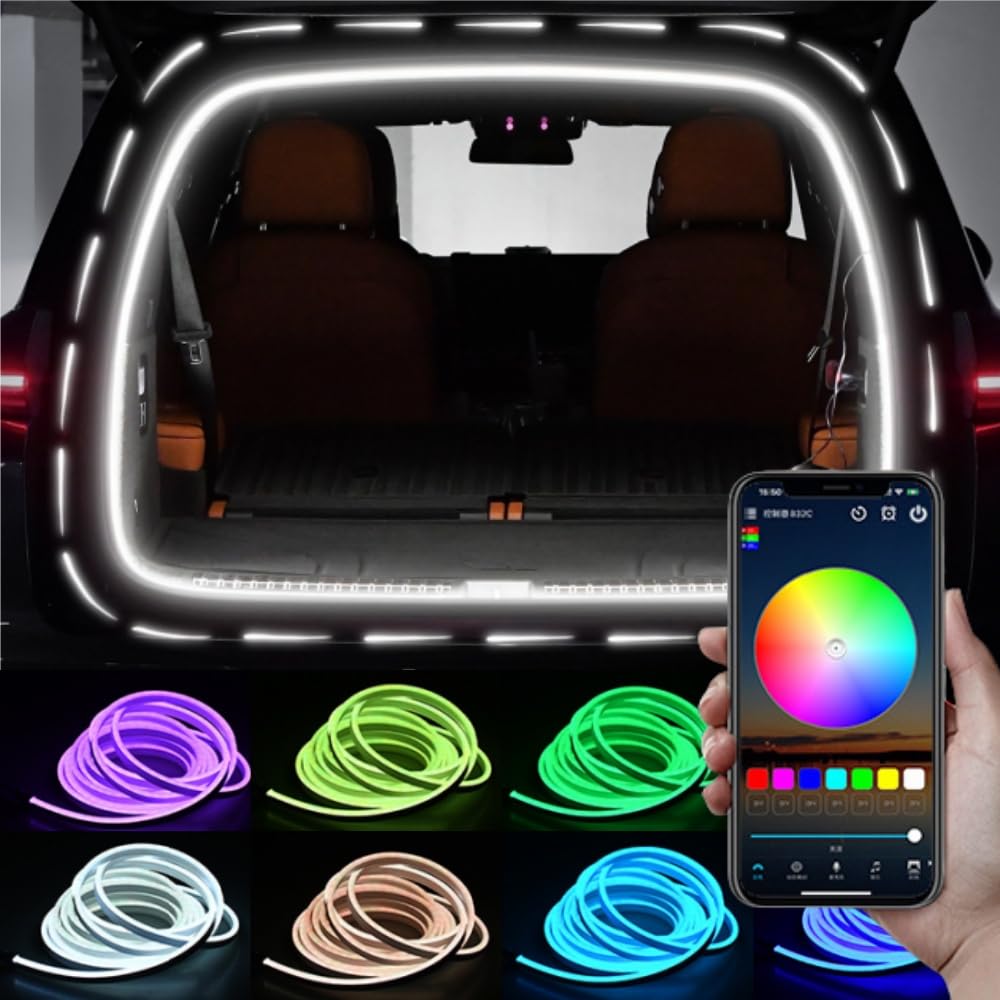 Dynamisches RGB-Innenraum-Kofferraumlicht, Fließendes Ambientebeleuchtung Auto, Auto Innenraumbeleuchtung Mit APP-Steuerung Dynamisches RGB-Innenraum-Kofferraumlicht, Fließendes Ambientebeleuchtung Auto, Auto Innenraumbeleuchtung Mit APP-Steuerung von Ctopkatuo