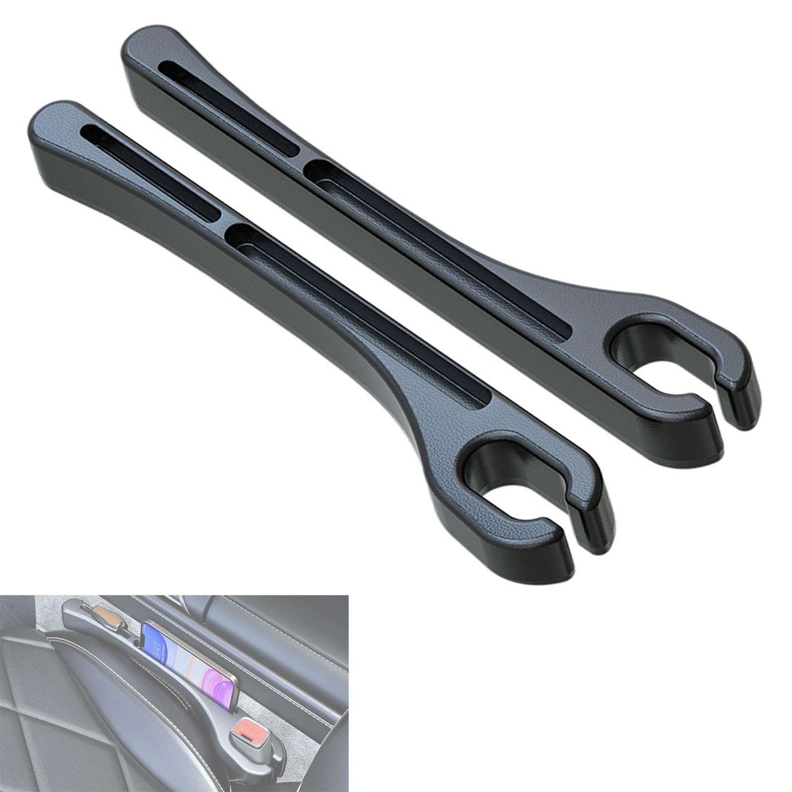2 Stück Aufbewahrungsbox für Autositze, Universal Autositz Lückenfüller Gap Organizer Storage Box, Sitzlückenfüller Stopfen Autositz verhindert das Herunterfallen von Gegenständen (A) von Cubstone