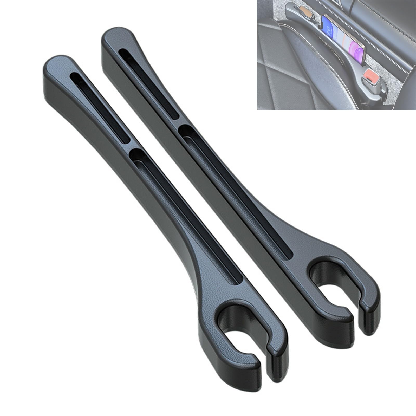 2 Stück Autositz Lückenfüller, Universal Car Seat Gap Filler, Autositz Gap Organizer Storage Box Anti-Leckstopfen Zubehör-Beeinträchtigt nicht den normalen Gebrauch der Sicherheitsschnalle(B) von Cubstone