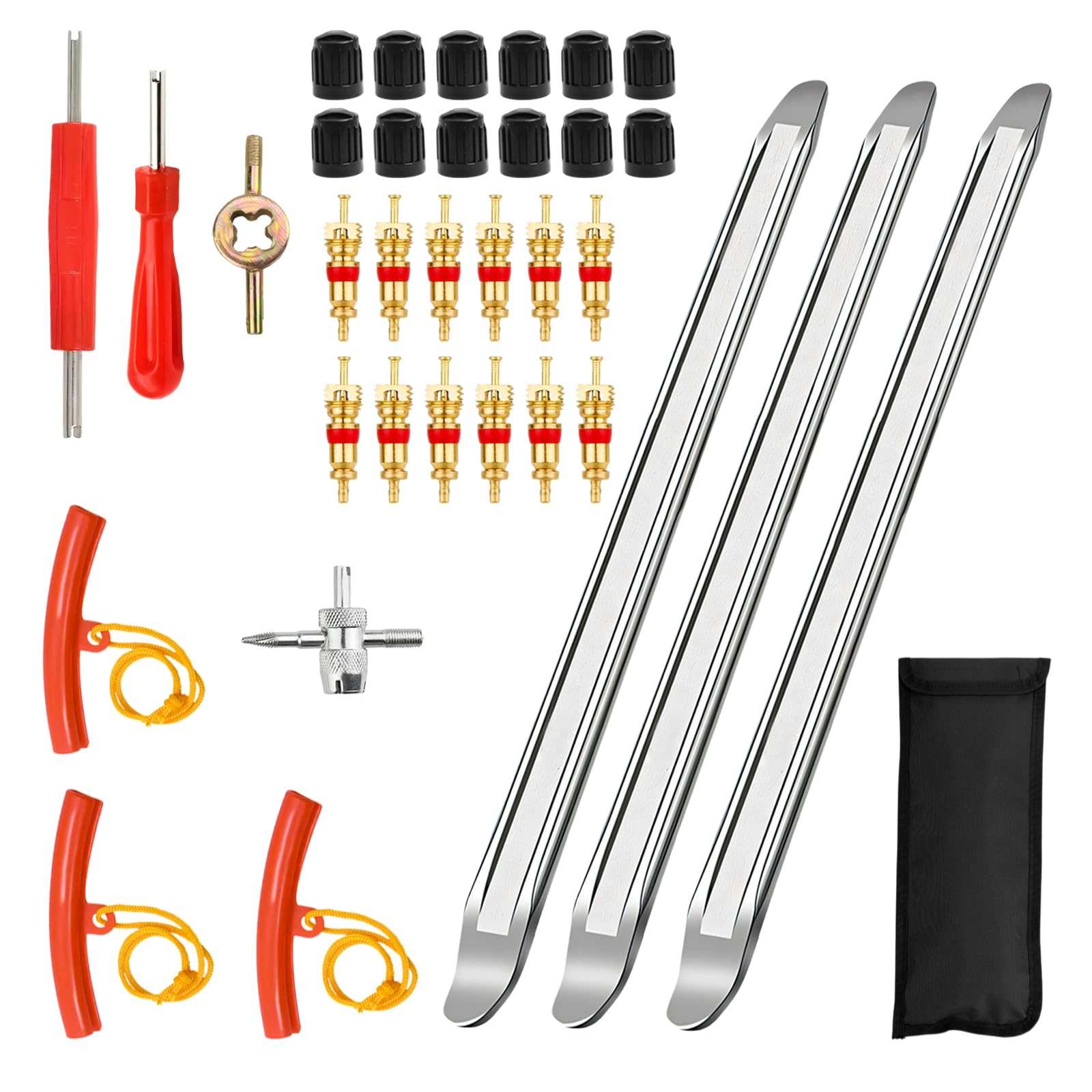 Cudeyrey 35 Stück Reifenheber Reifen Montiereisen, 30 cm Reifenmontierhebel, Reifenmontage Werkzeug, Montierhebel Reifen, mit 4 Felgenschützern, Reifenventil Kit, für Motorrad, Fahrrad, Auto Cudeyrey 35 Stück Reifenheber Reifen Montiereisen, 30 cm Reifenmontierhebel, Reifenmontage Werkzeug, Montierhebel Reifen, mit 4 Felgenschützern, Reifenventil Kit, für Motorrad, Fahrrad, Auto von Cudeyrey