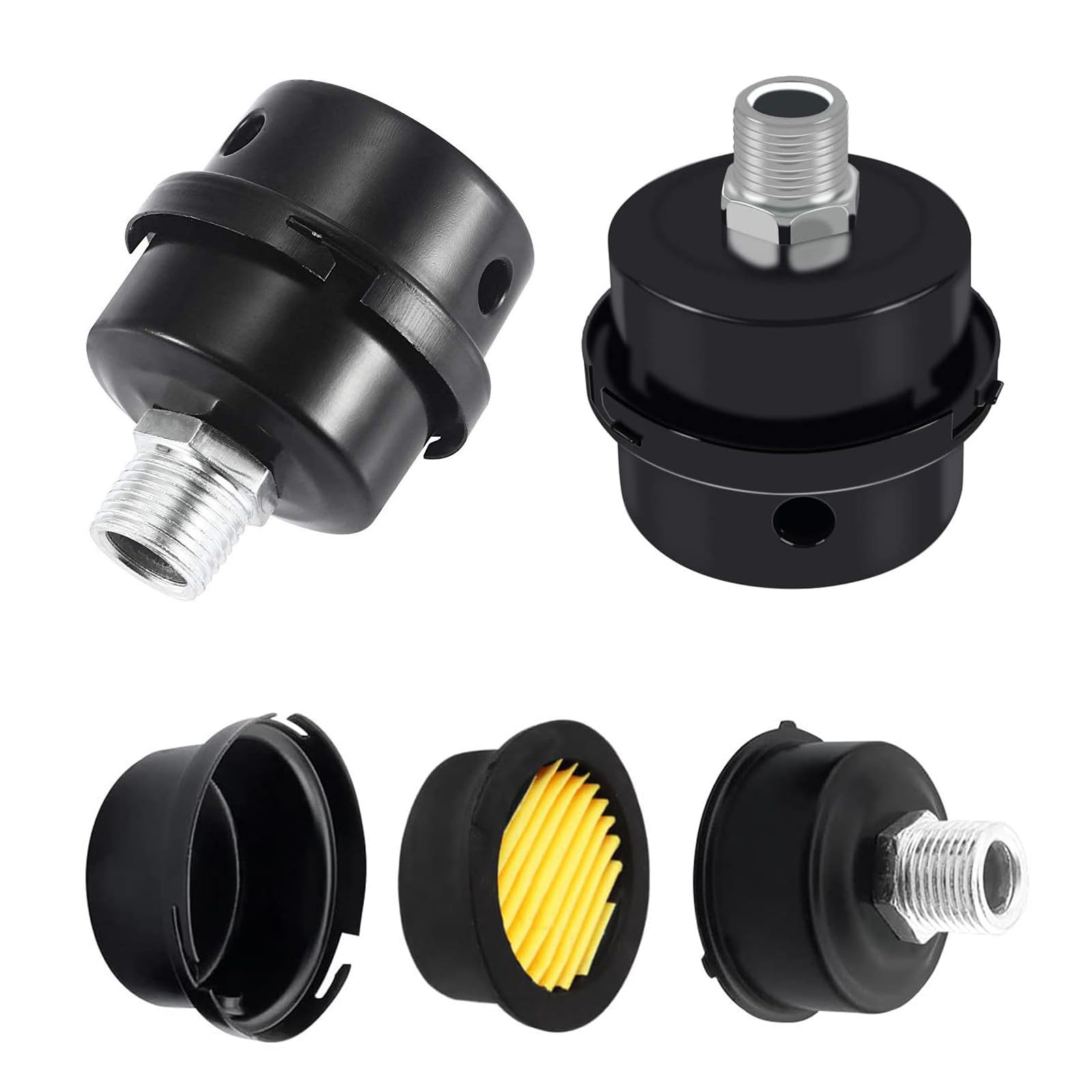 2 Stück Kompressor Schalldämpfer Filter, 3/8" 16mm Gewinde Schwarz Metall Ansaugfilter, Luftfilter Für Kompressor, Gewinde Luftkompressor Filter, für Luftkompressorfilter, Luftkompressor 2 Stück Kompressor Schalldämpfer Filter, 3/8" 16mm Gewinde Schwarz Metall Ansaugfilter, Luftfilter Für Kompressor, Gewinde Luftkompressor Filter, für Luftkompressorfilter, Luftkompressor von Cuicany