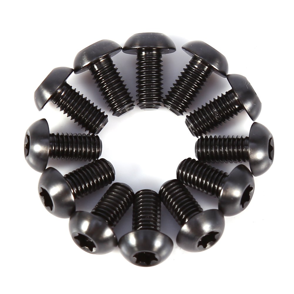 Culnflun 12pcs T25 Titanschoner -Bike -Bike Torx Kopfschrauben Schrauben Verschlechtere Korrosionsbeständig für Fahrradmotorradsportfahrten Rennsport (M5x10) von Culnflun