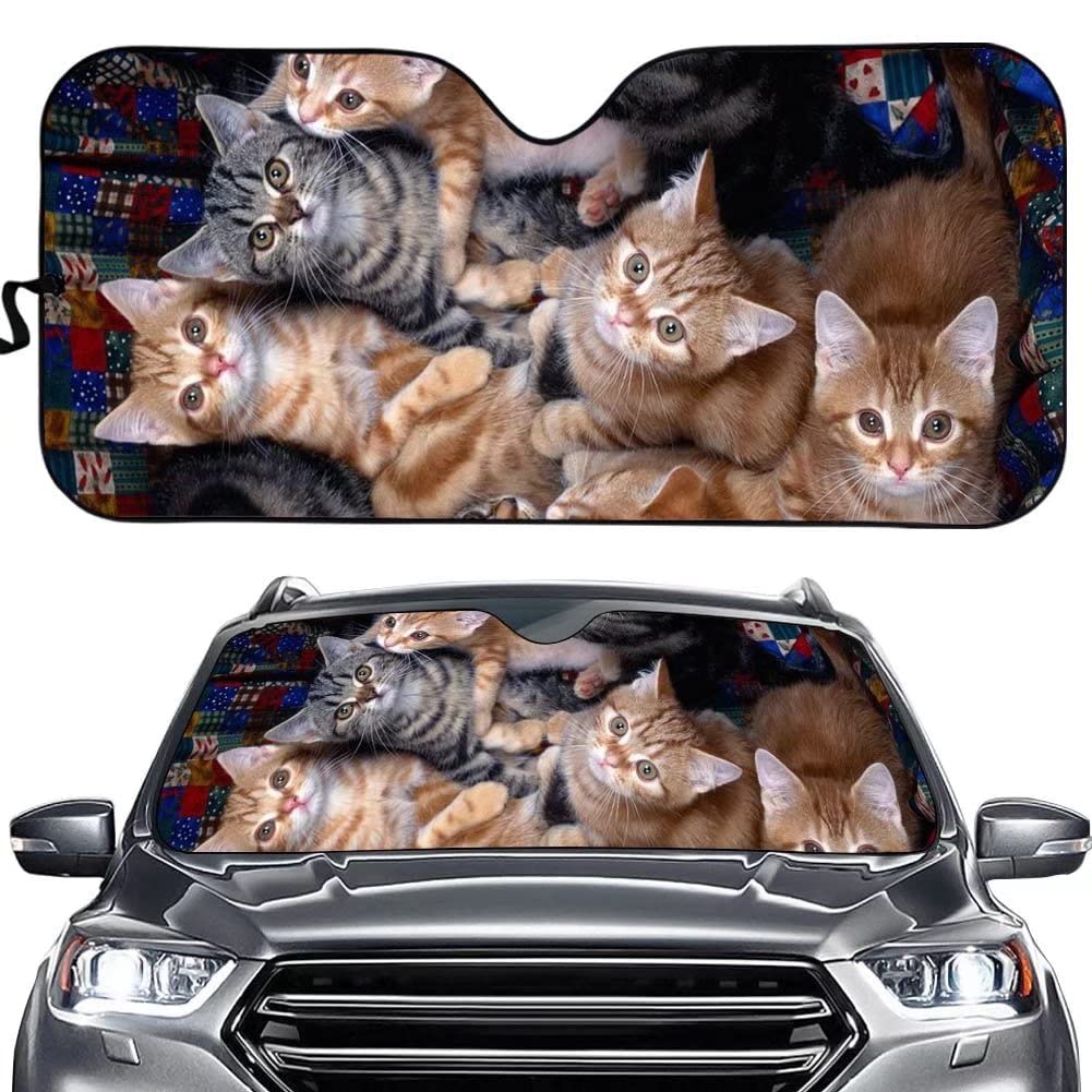 Cumagical Faltbare Frontscheiben-Sonnenblende mit Kätzchen-Motiv, Auto-Frontscheibe, personalisiertes Tier-Design, Auto-Innenraum, blockiert Sonnenlicht und Hitze Cumagical Faltbare Frontscheiben-Sonnenblende mit Kätzchen-Motiv, Auto-Frontscheibe, personalisiertes Tier-Design, Auto-Innenraum, blockiert Sonnenlicht und Hitze von Cumagical
