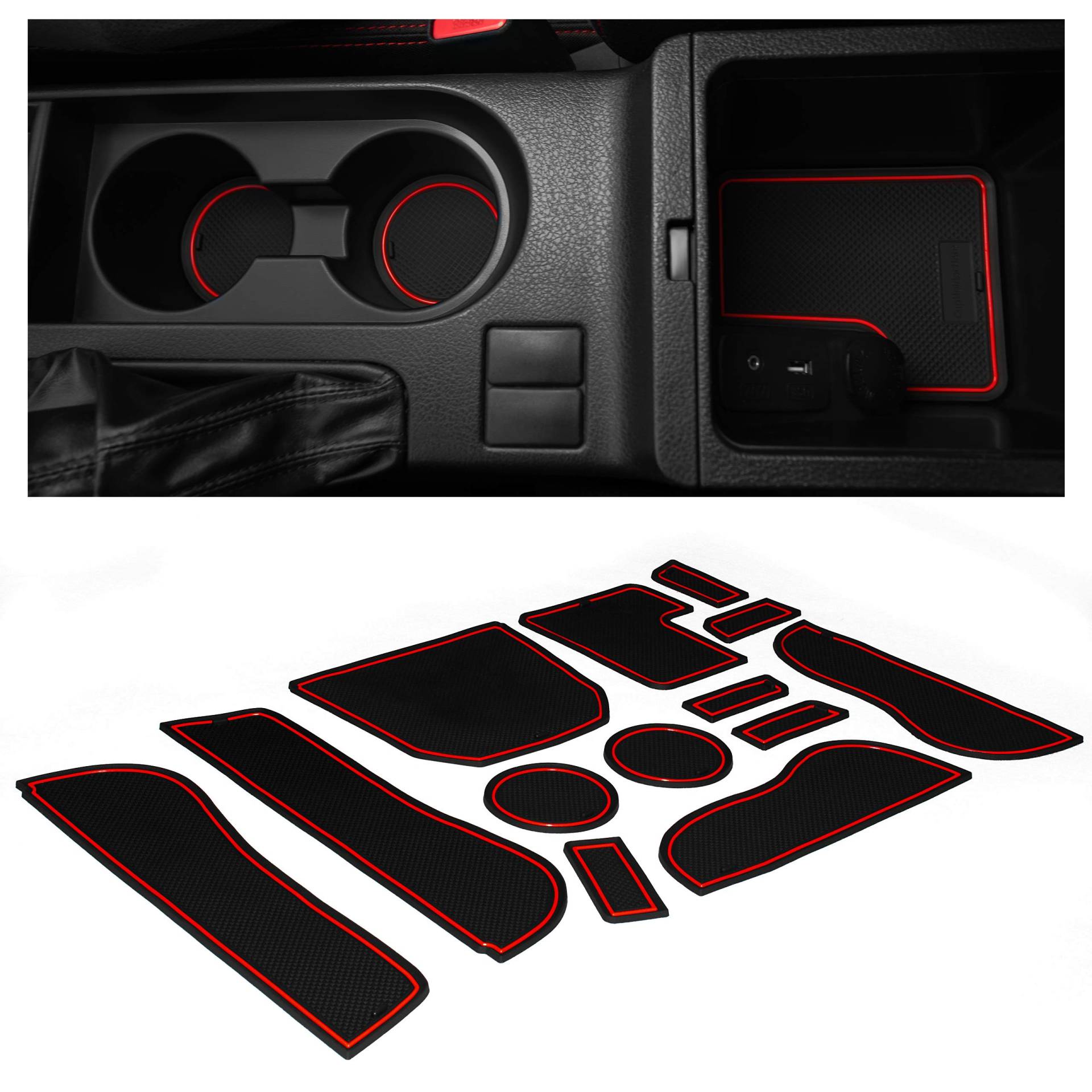 CupHolderHero Subaru Impreza WRX und STI – Premium Becherhalter-Einsätze Kit 2008-2014 WRX (Not STI) Rot 3rdGenSubaruWRX13Red von CupHolderHero