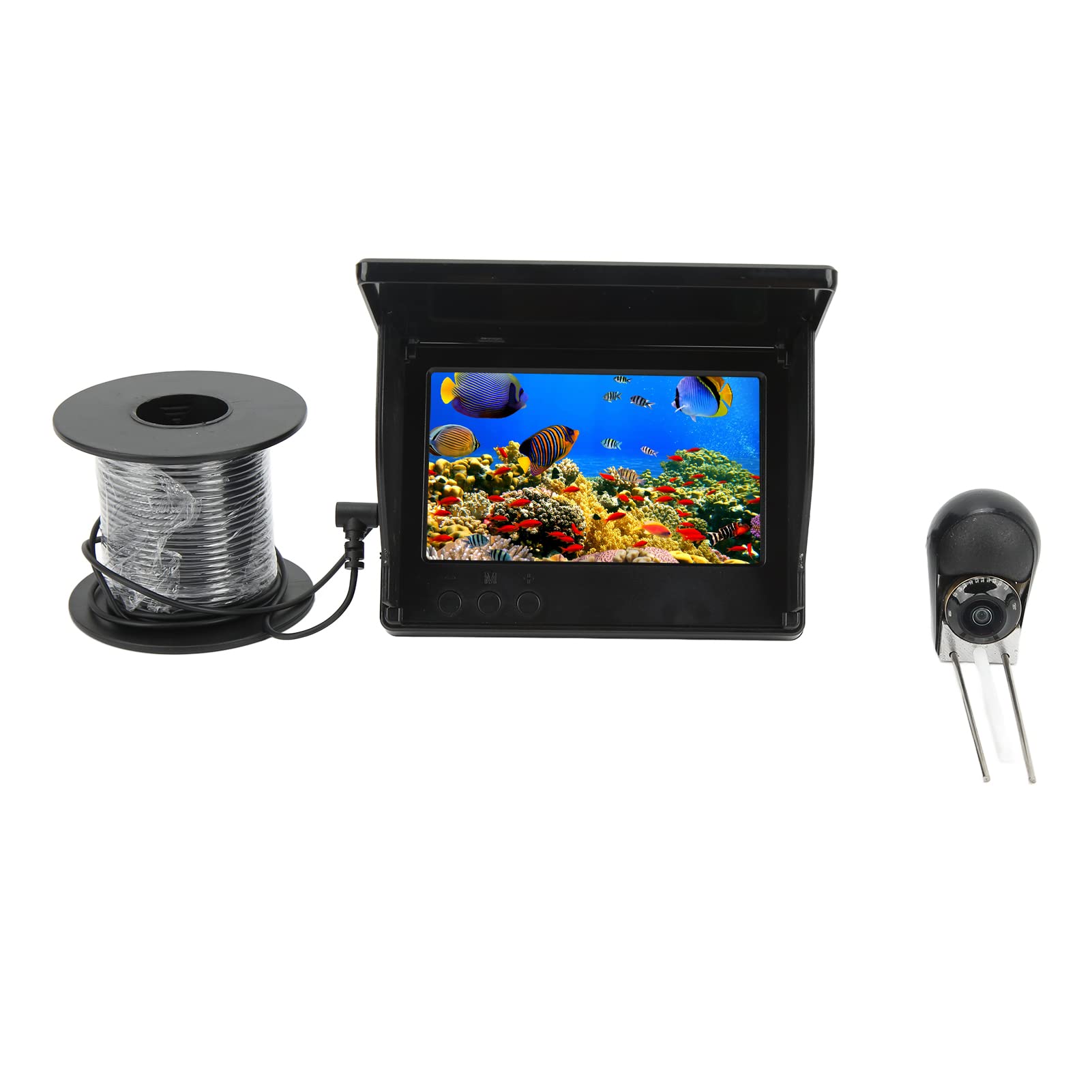 Fischfinder-Kamera Wasserdichte Transparente Helle Unterwasser-Angelkamera HD-LCD-Bildschirm IPS-Vollansicht für Boot (20m/65,6ft) von Cuque