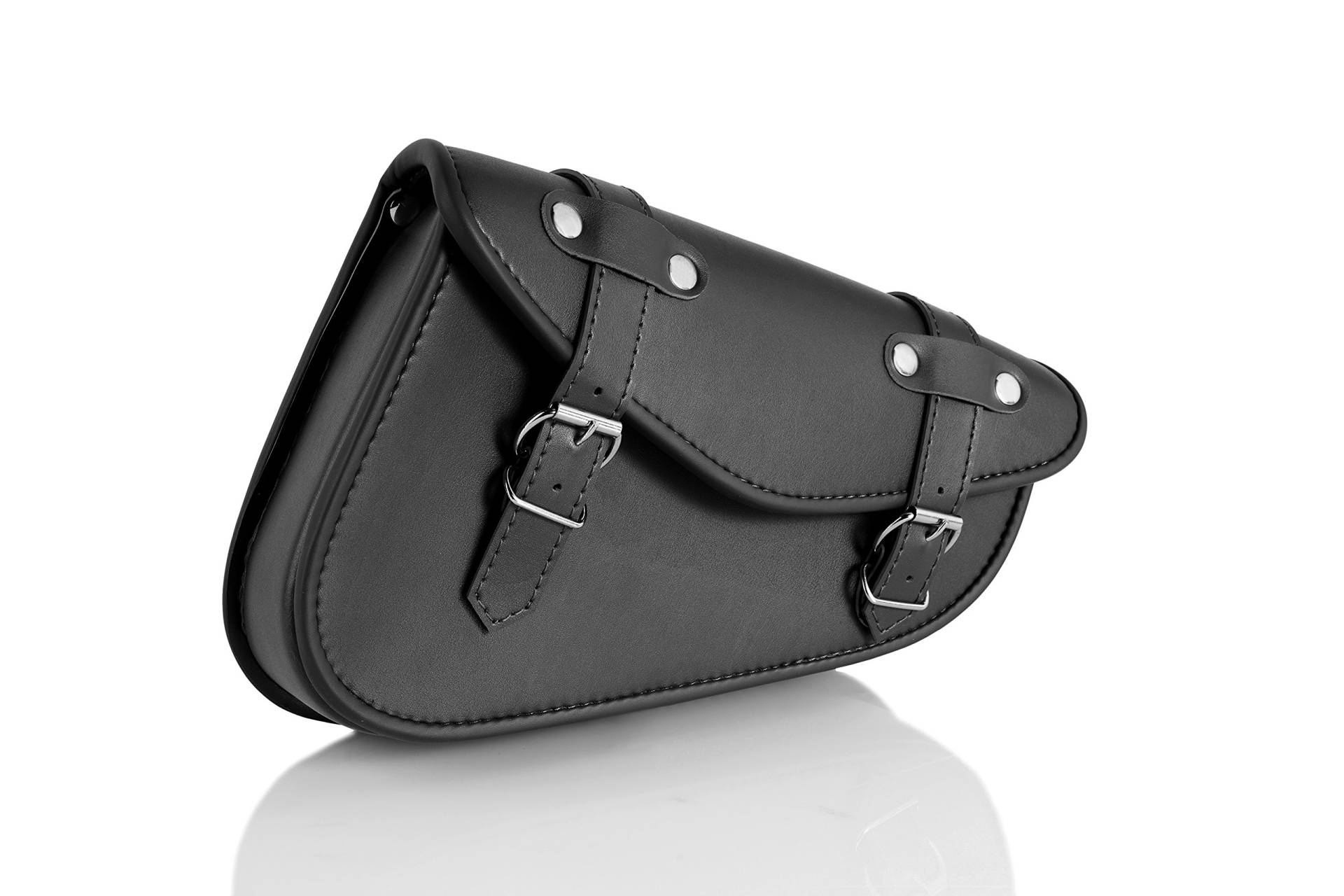 Customacces AP0003N Leder-Satteltasche Customacces Detroit Model Linke Seite Schwarz für Harley Davidson Sportster, Kawasaki Vulcan S von Customacces