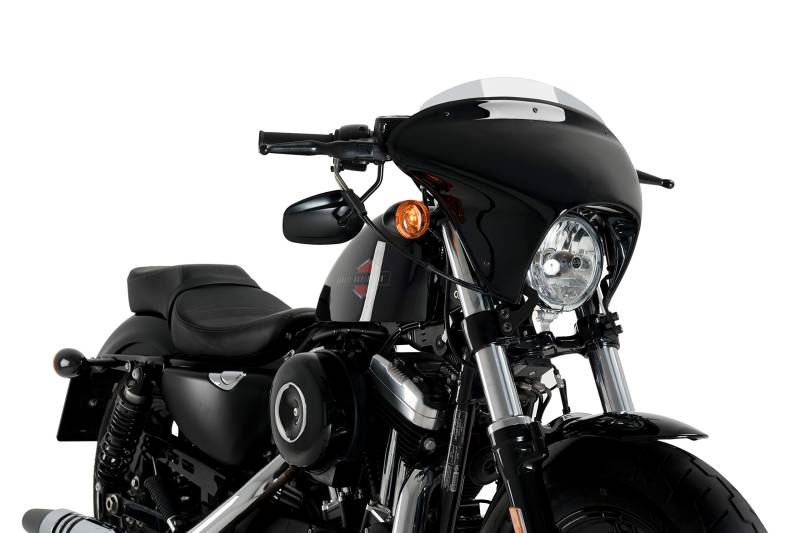 Customacces Batwing SML Kurzer Bildschirm Getönt Puig ref.21055H für Harley Davidson Sportster 1200 Forty-Eight XL1200X 17'-19' von Customacces