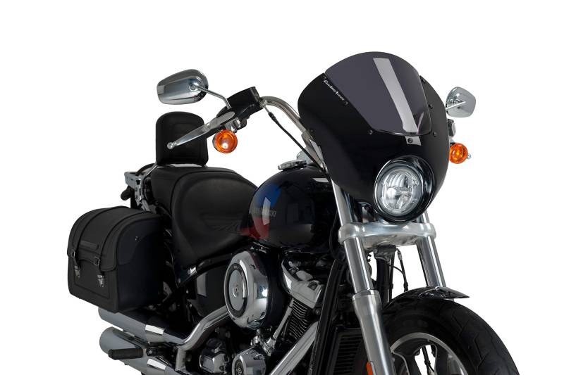 Customacces Verkleidungscheibe Modell Dark Night Stark Getönt Puig ref.21096F für Harley Davidson Softail Low Rider FXLRS 18'-20' von Customacces