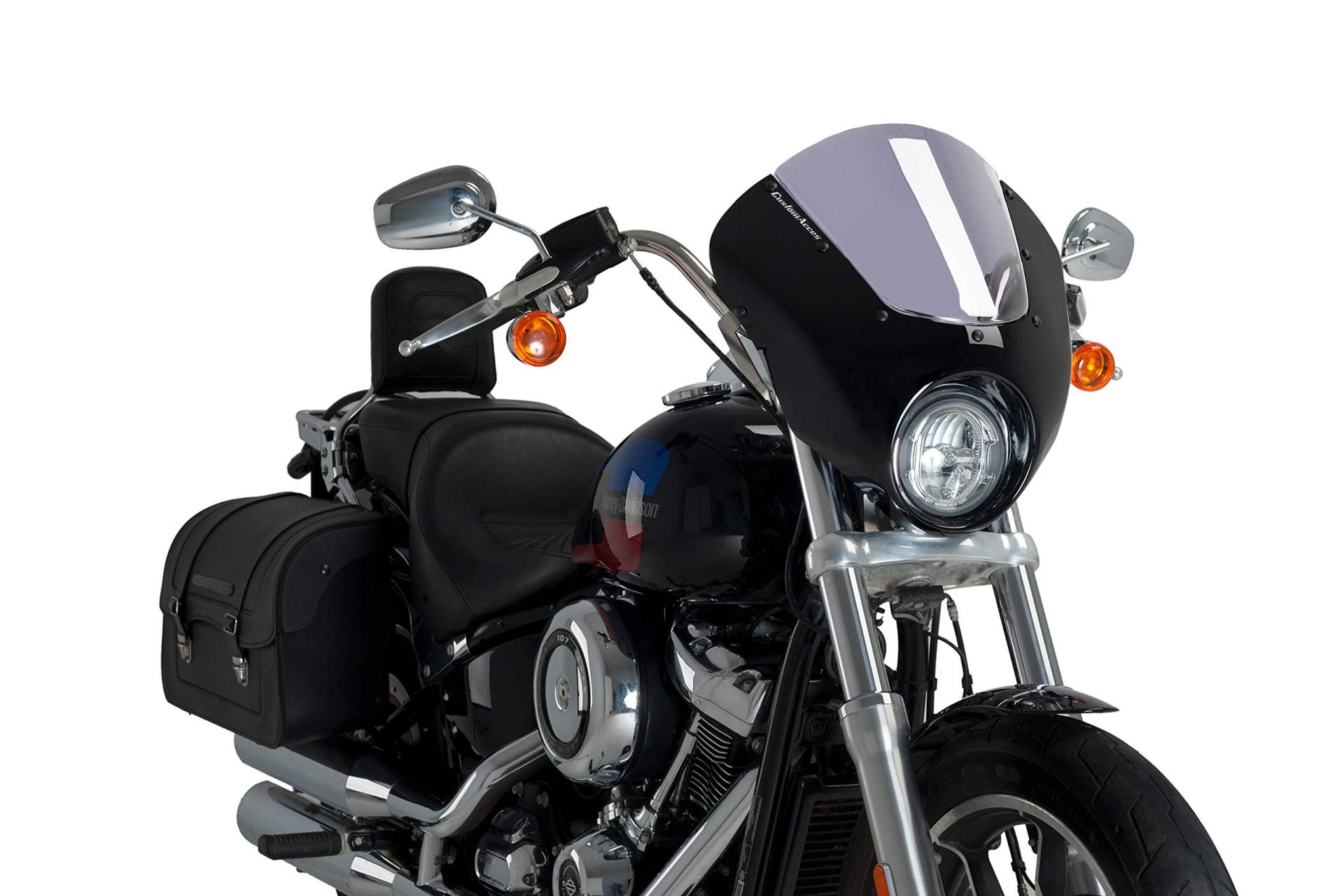 Customacces Verkleidungscheibe Modell Dark Night Getönt Puig ref.21096H für Harley Davidson Softail Low Rider FXLRS 18'-20' von Customacces