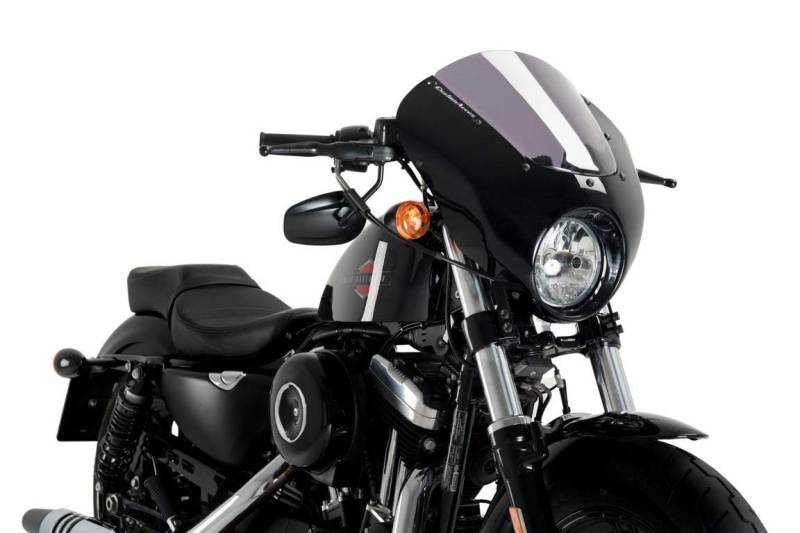 Customacces Verkleidungscheibe Modell Dark Night Getönt Puig ref.21098H für Harley Davidson Sportster Iron XL1200N 17'-19', Harley Davidson Sportster 1200 Forty-Eight XL1200X 17'-19' von Customacces