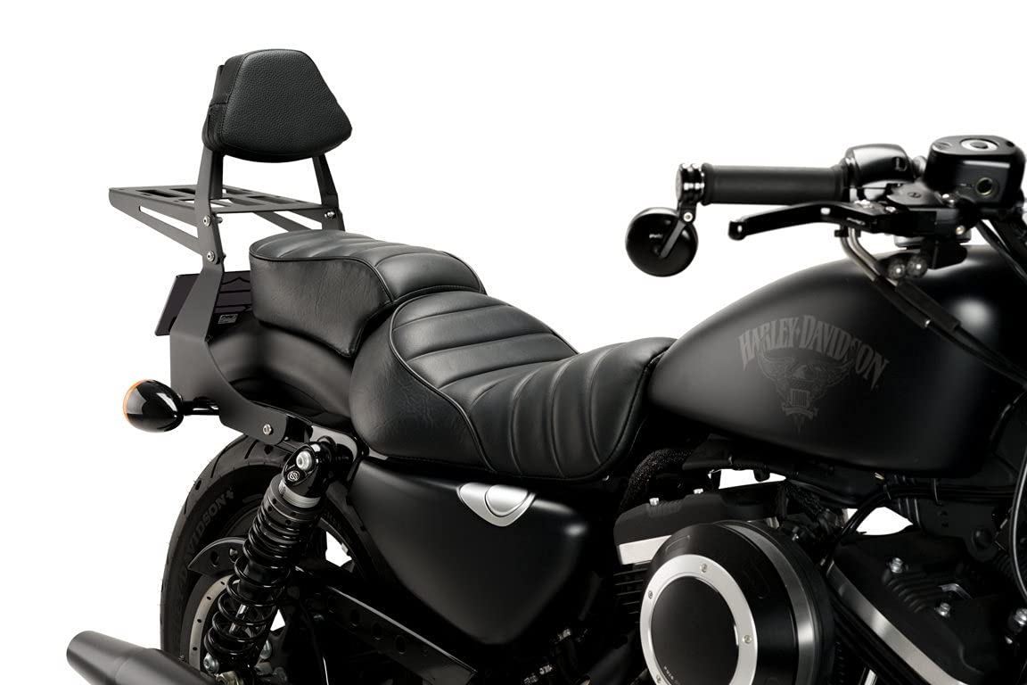 Customacces RQ0046N Flache Rückenlehne, Schwarz für Harley Davidson Sporster XL883N und für andere Sportster-Modelle von Customacces