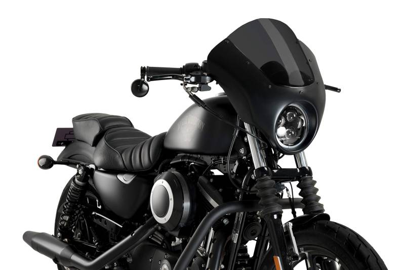 Customacces Verkleidungscheibe Modell Dark Night Stark Getönt Puig ref.21097F für Harley Davidson Sporster Iron XL883N 09'-20' von Customacces