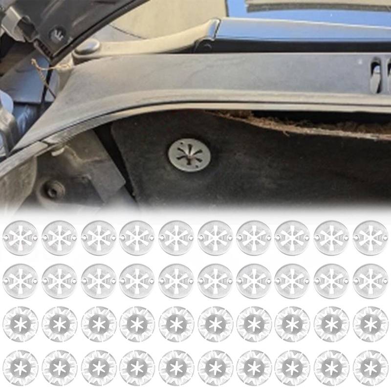 Klemmscheiben Hitzeschutzblech,40pcs Hitzeschutzblech Reparatursatz,Sicherungsscheiben Haube,Manganstahl Sicherungsscheiben,Lock Befestigung Hitzeblech,zur Befestigung Hitzeschildern unter der Haube von Cutiolly