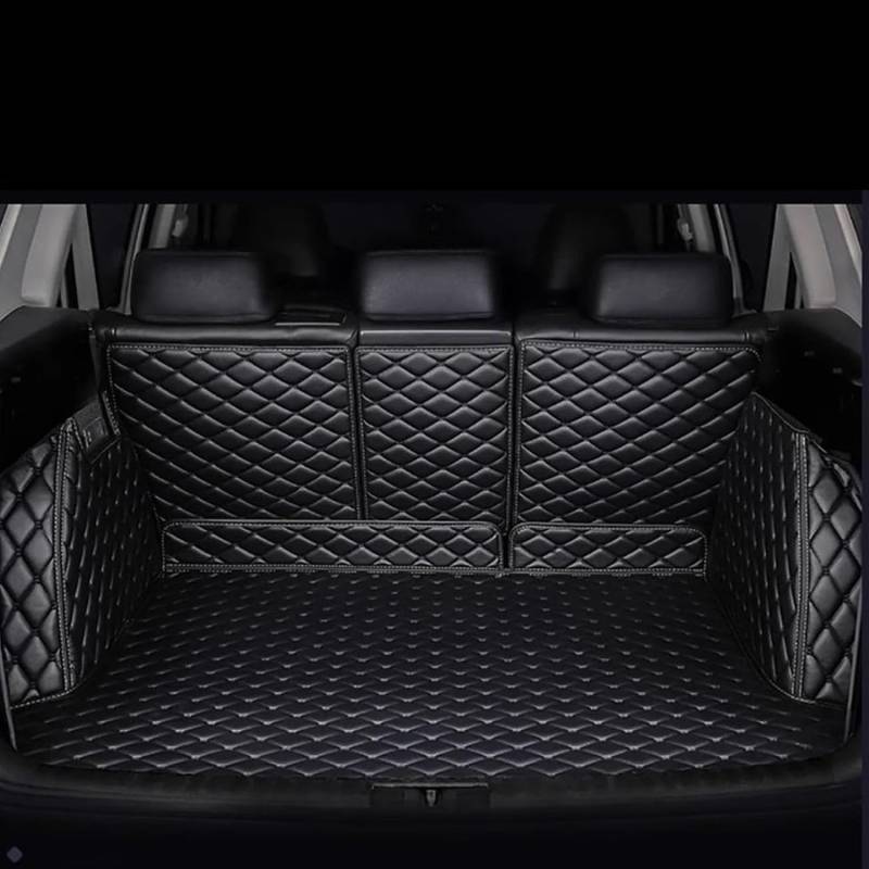 Auto Leder Kofferraummatte FüR Skoda Fabia 2015 2016 2017 2018 2019 2020 2021 2022 2023, Kofferraumwanne Schutzmatten Teppich rutschfest Innere ZubehöR,A/Black von CutuLi