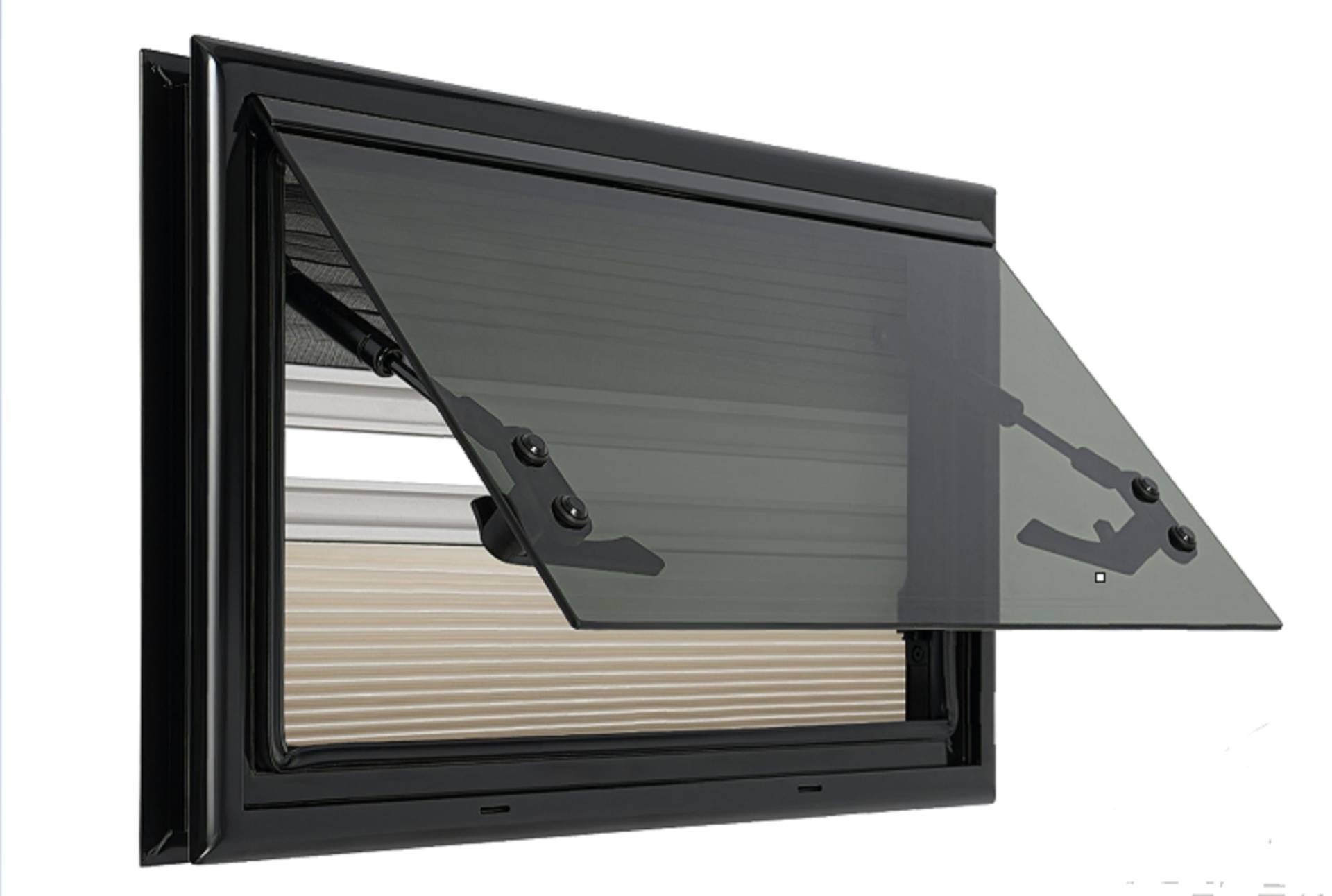 Ausstellfenster Wohnmobilfenster mit Integriertem Rollo und Fliegengitter, Wohnwagen Fenster Seitenfenster Wohnmobil Fenster, RV Externes Push Fenster für Wohnwagen Van Camper (500x300mm) von Cutycaty