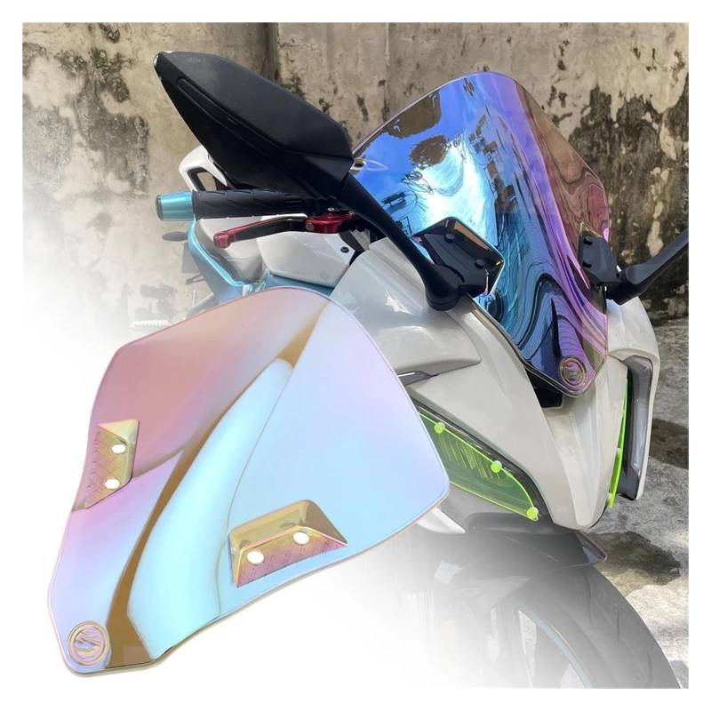 Motorrad Windschutzscheibe Für CFMOTO Für 250SR Für 300SR 2020 2021 2022 2023 Motorräder Windschutzscheibe Windschutz Motorrad Windschild Spoiler(Clear Iridium) von Cvgffs