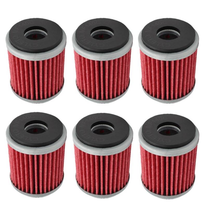 Cyleto Ölfilter for YAMAHA YZ250F YZ 250F 2003-2016 / YZ250FX 2015 / YZ250 YZ 250 2003 2004 2005 2006 2007 2008 (6 Stück) von Cyleto