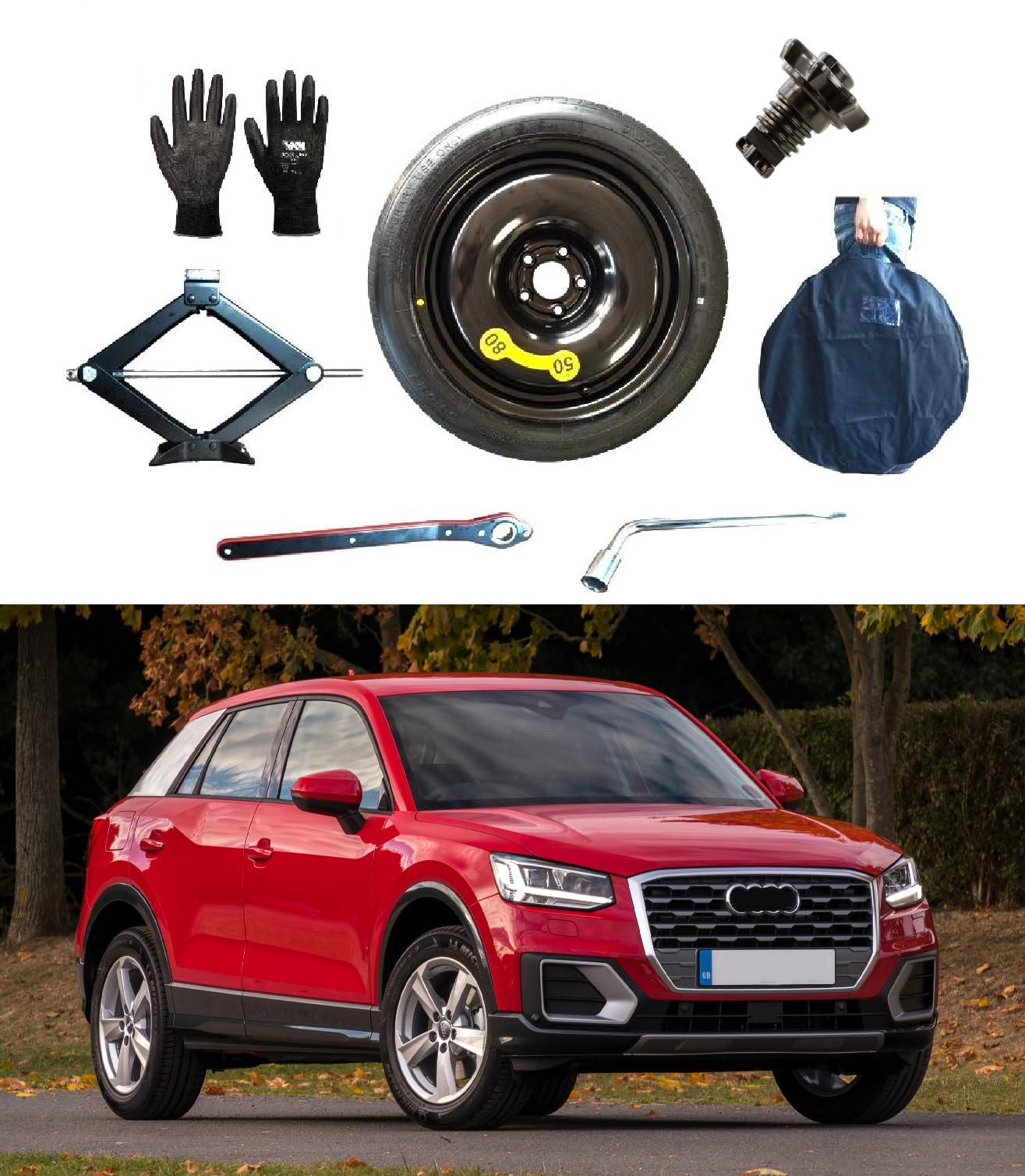 D'ANGELO 1988 Notrad 19" kompatibel mit Audi Q2 mit Wagenheber, Schlüssel, Befestigungsschraube, Handschuhe und Tasche D'ANGELO 1988 Notrad 19" kompatibel mit Audi Q2 mit Wagenheber, Schlüssel, Befestigungsschraube, Handschuhe und Tasche von D'ANGELO 1988