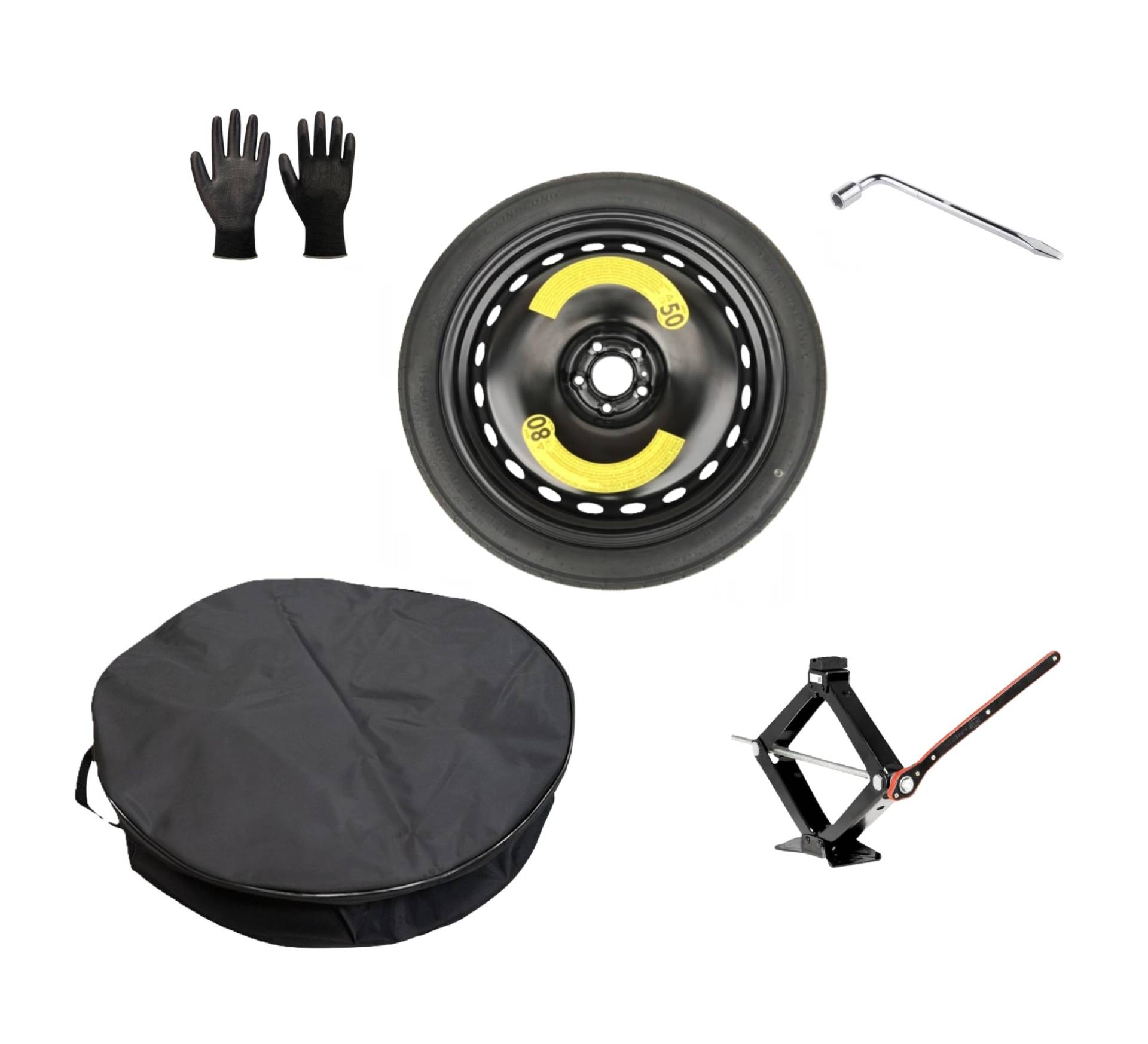 Ersatzrad, 20 Zoll, kompatibel mit BMW X5 (G5X) mit Wagenheber, Schlüssel, Handschuhe und Tasche 145/65R20 von D'ANGELO 1988