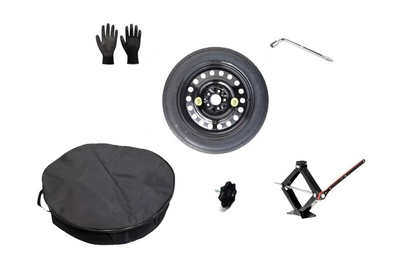 Ersatzrad-Set, 43,2 cm (17 Zoll), kompatibel mit Subaru XV mit Wagenheber, Schlüssel, Schraube, Handschuhe und Tasche 135/90R17 von D'ANGELO 1988