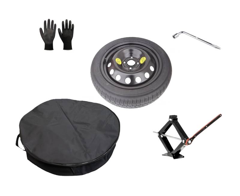 Ersatzrad-Set 16 Zoll, kompatibel mit Dacia Sandero - Sandero Stepway - Sandero Streetway mit Wagenheber, Schlüssel, Handschuhe und Tasche 125/90R16 von D'ANGELO 1988