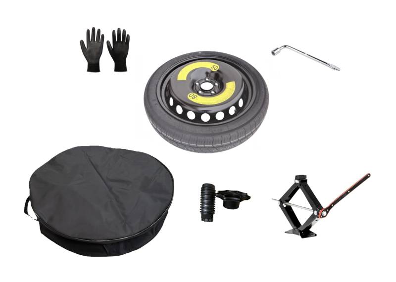 Ersatzrad-Set 18 Zoll, kompatibel mit Cupra Formentor mit Wagenheber, Schlüssel, Schraube, Handschuhe und Tasche 125/70R18 von D'ANGELO 1988