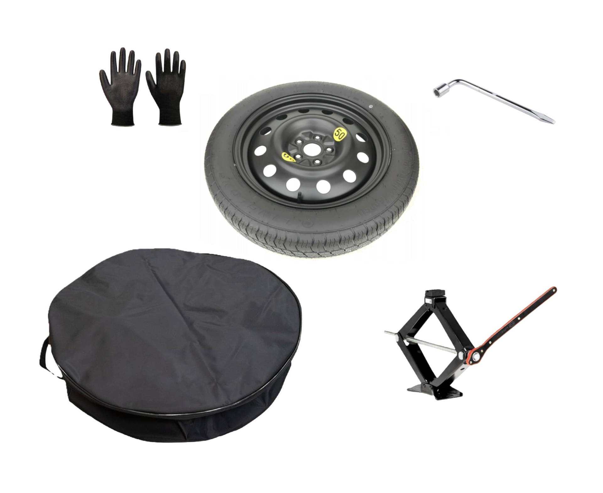 Ersatzrad-Set 18 Zoll, kompatibel mit Jaecoo 7 mit Wagenheber, Schlüssel, Handschuhe und Tasche 155/85R18 Ersatzrad-Set 18 Zoll, kompatibel mit Jaecoo 7 mit Wagenheber, Schlüssel, Handschuhe und Tasche 155/85R18 von D'ANGELO 1988
