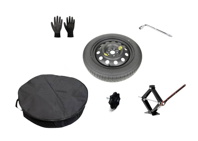 Ersatzrad-Set 18 Zoll, kompatibel mit Renault Espace (2024>) mit Wagenheber, Schlüssel, Schraube, Handschuhe und Tasche von D'ANGELO 1988