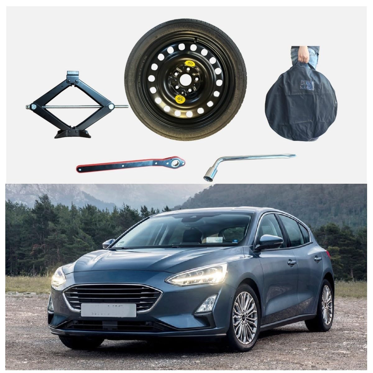 Notrad 16" kompatibel mit Ford Focus mit Wagenheber, Schlüssel und Tasche 125/85R16 Notrad 16" kompatibel mit Ford Focus mit Wagenheber, Schlüssel und Tasche 125/85R16 von D'ANGELO 1988