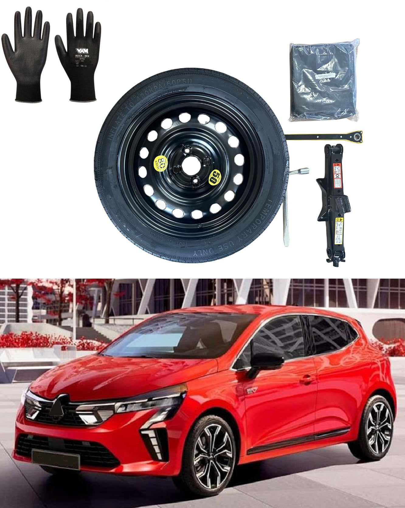 Notrad 16" kompatibel mit Mitsubishi Colt mit Wagenheber, Schlüssel, Handschuhe und Tasche 125/80R16 Notrad 16" kompatibel mit Mitsubishi Colt mit Wagenheber, Schlüssel, Handschuhe und Tasche 125/80R16 von D'ANGELO 1988
