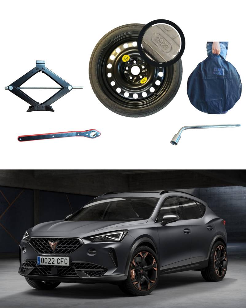 Ersatzradsatz 18 Zoll kompatibel mit Cupra Formentor mit Rangierschlüssel und Tasche 125/70R18 von D'ANGELO