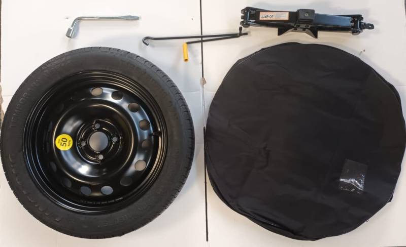 Reserverad Ersatz notrad 16" 125/85 R16 vereinbar mit CITROEN C3, C3 AIRCROSS, C4, PEUGEOT 2008 mit Wagenheber, Schlüssel und Tasche von D'ANGELO 1988