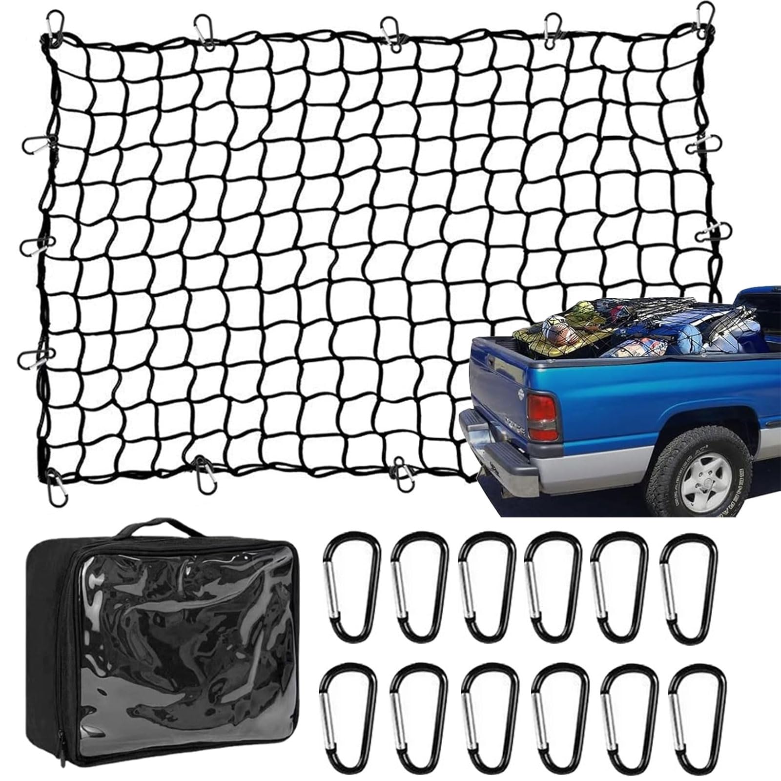 Kofferraum Netztasche, Kofferraum Netz Gepäcknetz Auto 4'x6 Dehnbar auf 8'x12' Netz für Anhänger Ladeflächen, Aufbewahrung Netz, ideal die Aufbewahrung dem, Gepäck, Kofferraum, SUV, Ladefläche Kofferraum Netztasche, Kofferraum Netz Gepäcknetz Auto 4'x6 Dehnbar auf 8'x12' Netz für Anhänger Ladeflächen, Aufbewahrung Netz, ideal die Aufbewahrung dem, Gepäck, Kofferraum, SUV, Ladefläche von D LIAN DONG